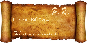 Pikler Rózsa névjegykártya